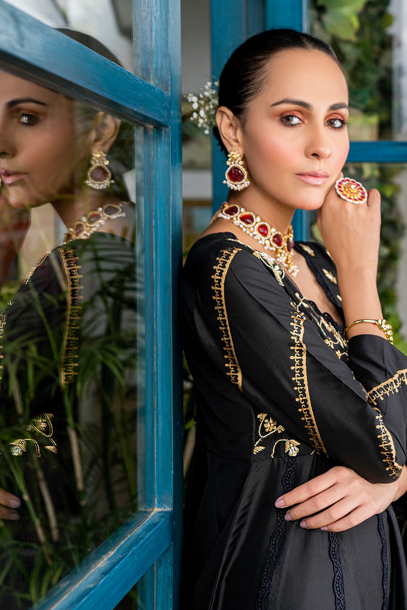 Fatima Khan | Luxury Pret 24 | SAFFRON BLACK - Official Fatima Khan stockist in UK - Sakeena London