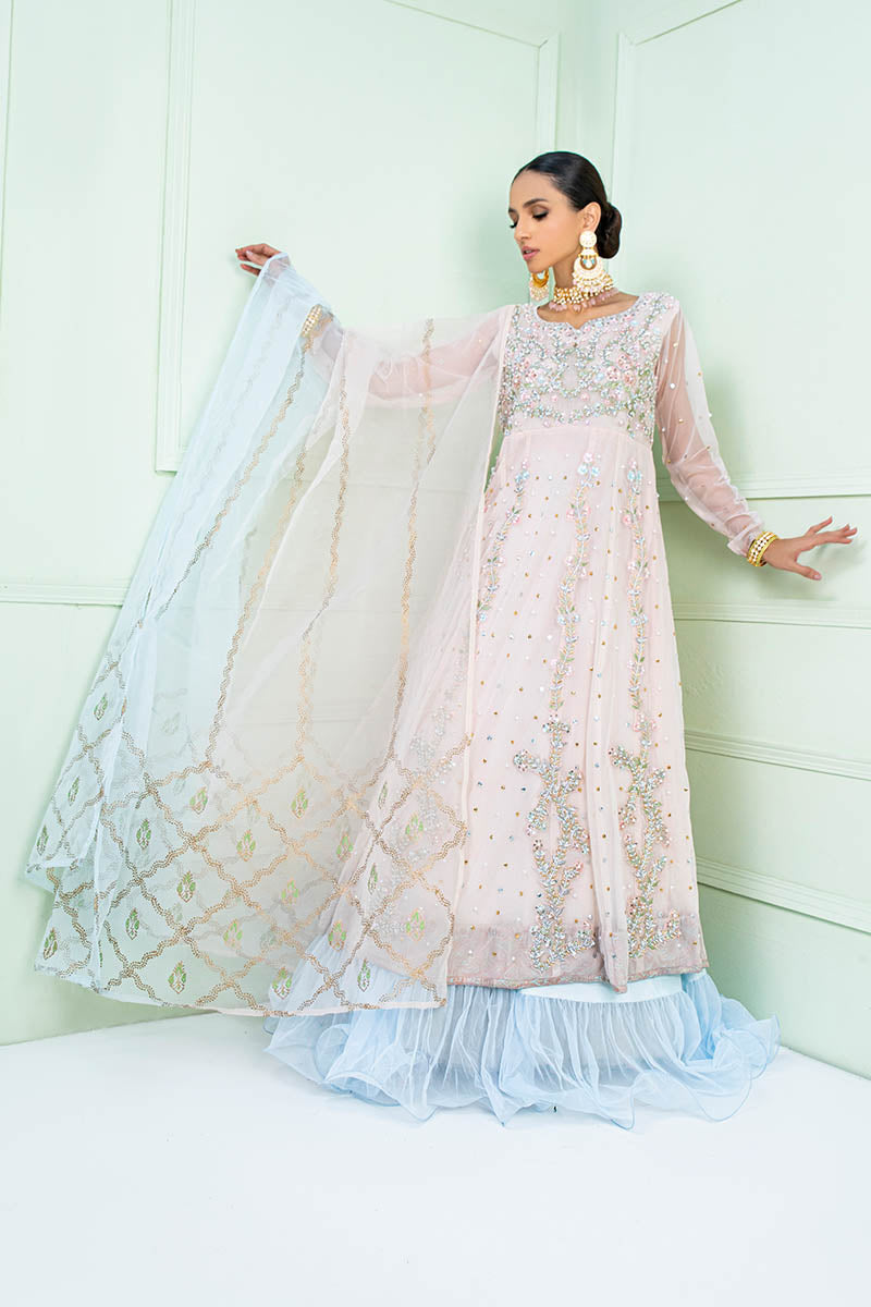 Fatima Khan | Luxury Pret 24 | NISSA (NUDE EMBROIDERED ORGANZA) - Official Fatima Khan stockist in UK - Sakeena London