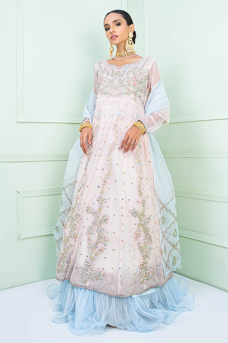 Fatima Khan | Luxury Pret 24 | NISSA (NUDE EMBROIDERED ORGANZA) - Official Fatima Khan stockist in UK - Sakeena London