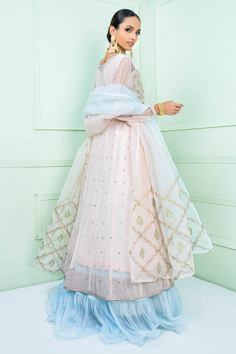 Fatima Khan | Luxury Pret 24 | NISSA (NUDE EMBROIDERED ORGANZA) - Official Fatima Khan stockist in UK - Sakeena London