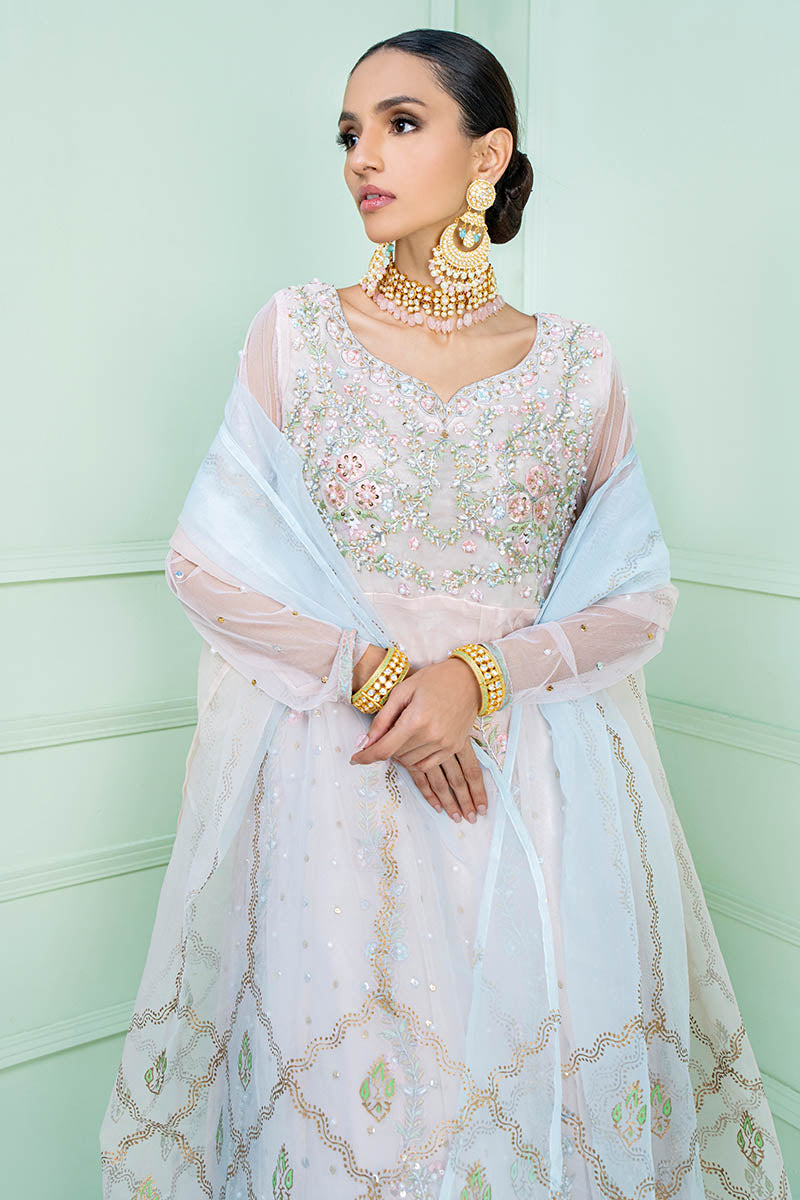 Fatima Khan | Luxury Pret 24 | NISSA (NUDE EMBROIDERED ORGANZA) - Official Fatima Khan stockist in UK - Sakeena London
