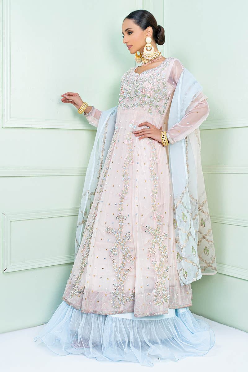 Fatima Khan | Luxury Pret 24 | NISSA (NUDE EMBROIDERED ORGANZA) - Official Fatima Khan stockist in UK - Sakeena London