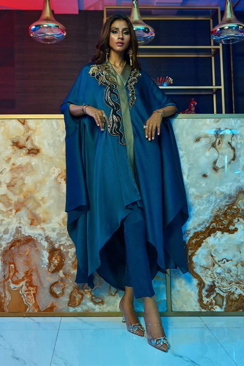 Wardha Saleem | Luxury Pret Fusion Wear | MIDNIGHT Ã¢ÂÂ FORMAL DRAPE - Official Wardha Saleem stockist in UK - Sakeena London