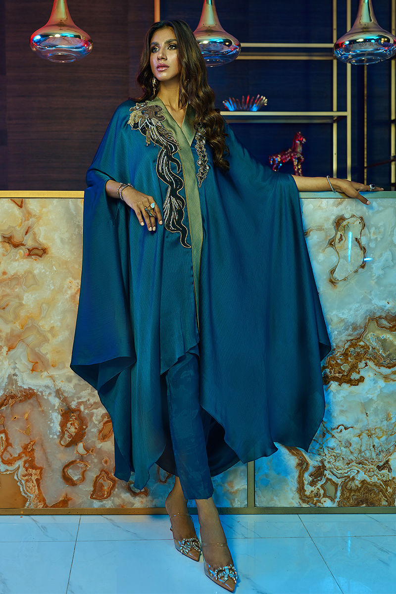 Wardha Saleem | Luxury Pret Fusion Wear | MIDNIGHT Ã¢ÂÂ FORMAL DRAPE - Official Wardha Saleem stockist in UK - Sakeena London