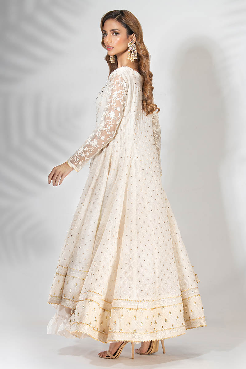 Fatima Khan | Best Sellers 24 | EGG SHELL WHITE KALIDAR - Official Fatima Khan stockist in UK - Sakeena London
