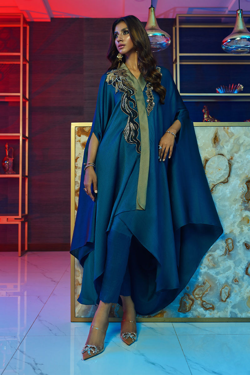 Wardha Saleem | Luxury Pret Fusion Wear | MIDNIGHT Ã¢ÂÂ FORMAL DRAPE - Official Wardha Saleem stockist in UK - Sakeena London