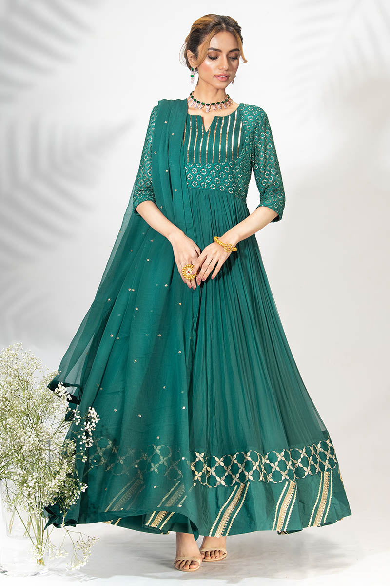Fatima Khan | Best Sellers 24 | TEA GREEN PISHWAS - Official Fatima Khan stockist in UK - Sakeena London