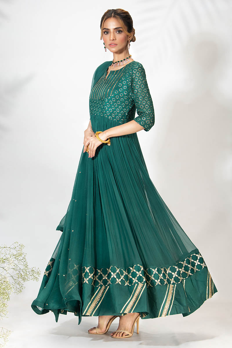 Fatima Khan | Best Sellers 24 | TEA GREEN PISHWAS - Official Fatima Khan stockist in UK - Sakeena London