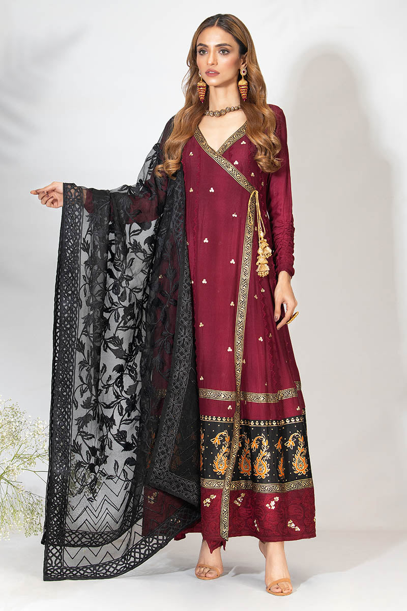 Fatima Khan | Best Sellers 24 | AMBER MAROON KALIDAR - Official Fatima Khan stockist in UK - Sakeena London