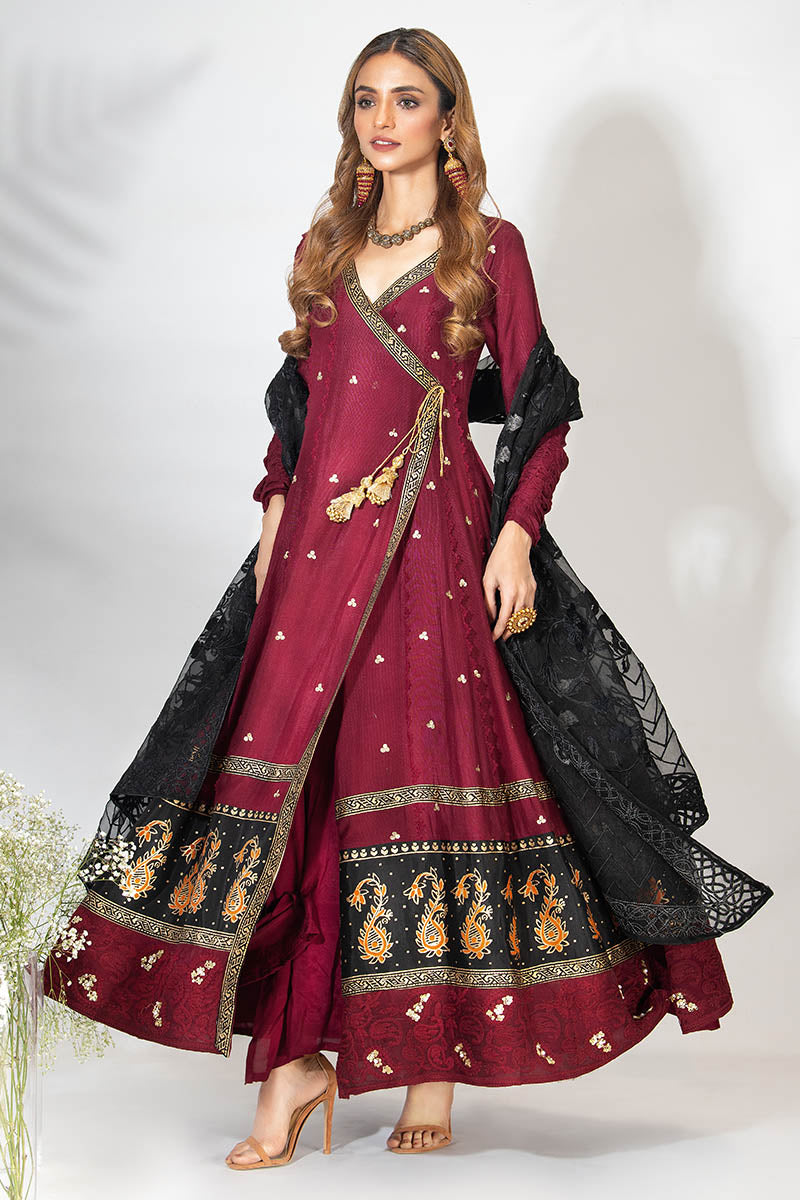 Fatima Khan | Best Sellers 24 | AMBER MAROON KALIDAR - Official Fatima Khan stockist in UK - Sakeena London