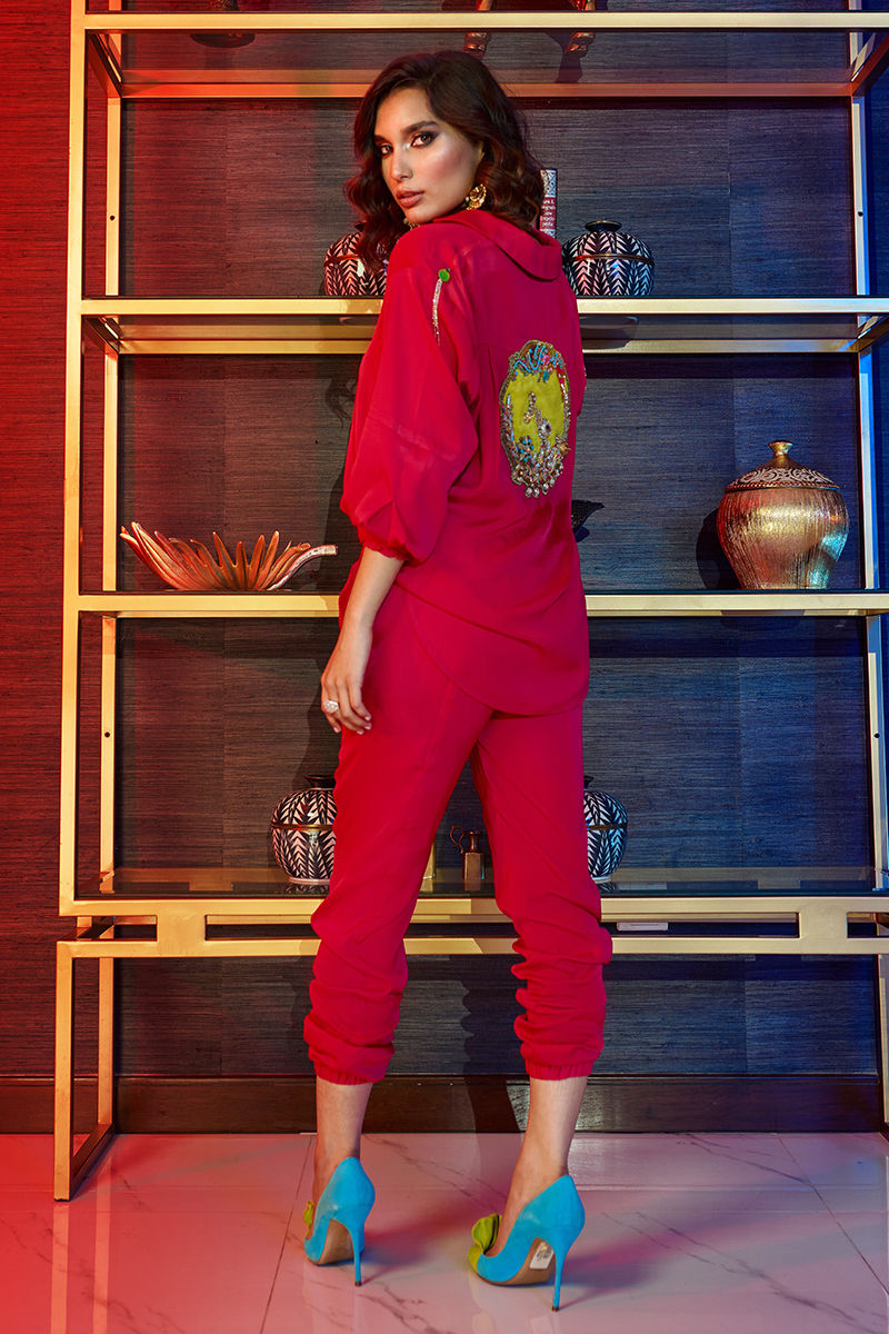 Wardha Saleem | Luxury Pret Fusion Wear | GOSSIP GIRL Ã¢ÂÂ HOT PINK CO-ORD SET - Official Wardha Saleem stockist in UK - Sakeena London