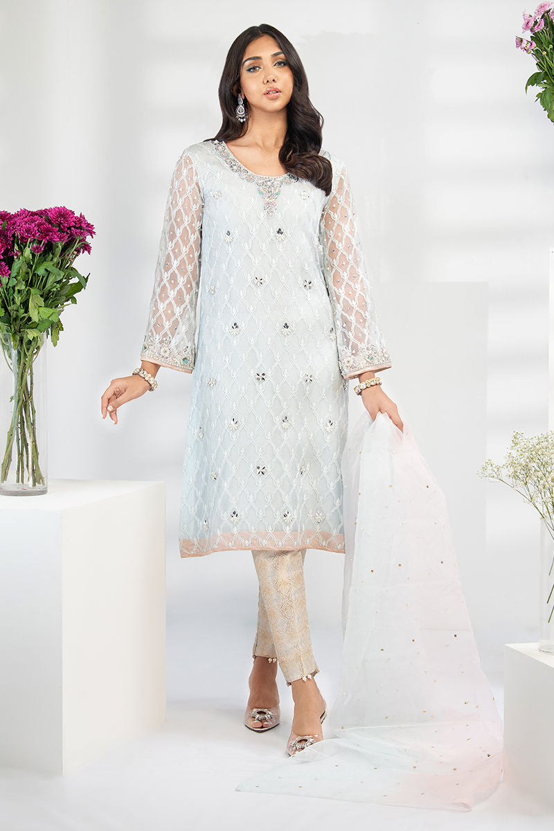 Fatima Khan | Luxury Pret 24 | PERIWINKLE BLUE - Official Fatima Khan stockist in UK - Sakeena London