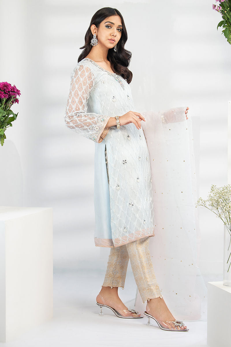 Fatima Khan | Luxury Pret 24 | PERIWINKLE BLUE - Official Fatima Khan stockist in UK - Sakeena London