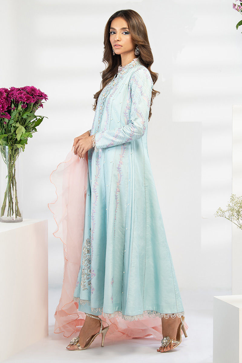 Fatima Khan | Luxury Pret 24 | LIGHT CYAN - Official Fatima Khan stockist in UK - Sakeena London