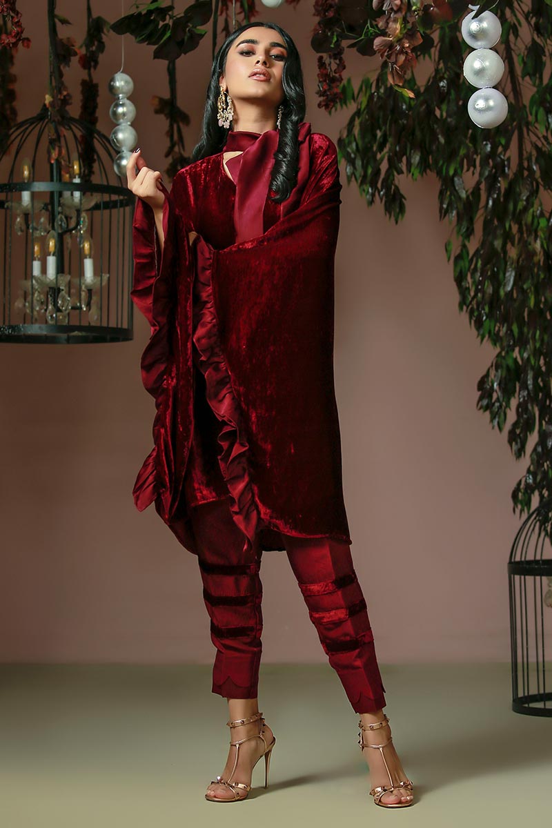 Ansab Jahangir | Bow Velvet Edit | FLUTTER DREAM - Official Ansab Jahangir stockist in UK - Sakeena London