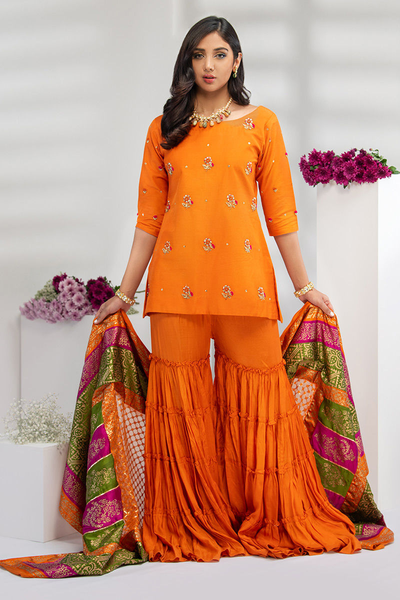 Fatima Khan | Luxury Pret 24 | SAFFRON GOLD - Official Fatima Khan stockist in UK - Sakeena London