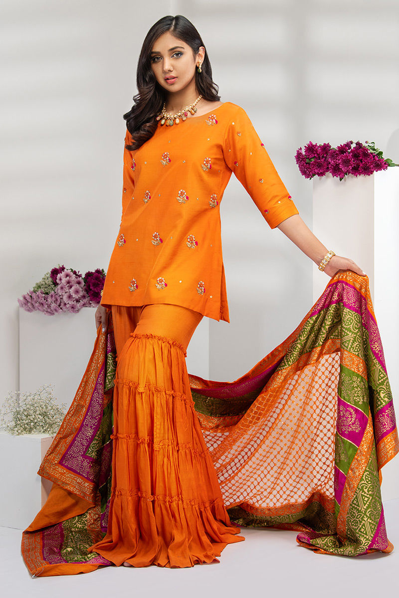 Fatima Khan | Luxury Pret 24 | SAFFRON GOLD - Official Fatima Khan stockist in UK - Sakeena London