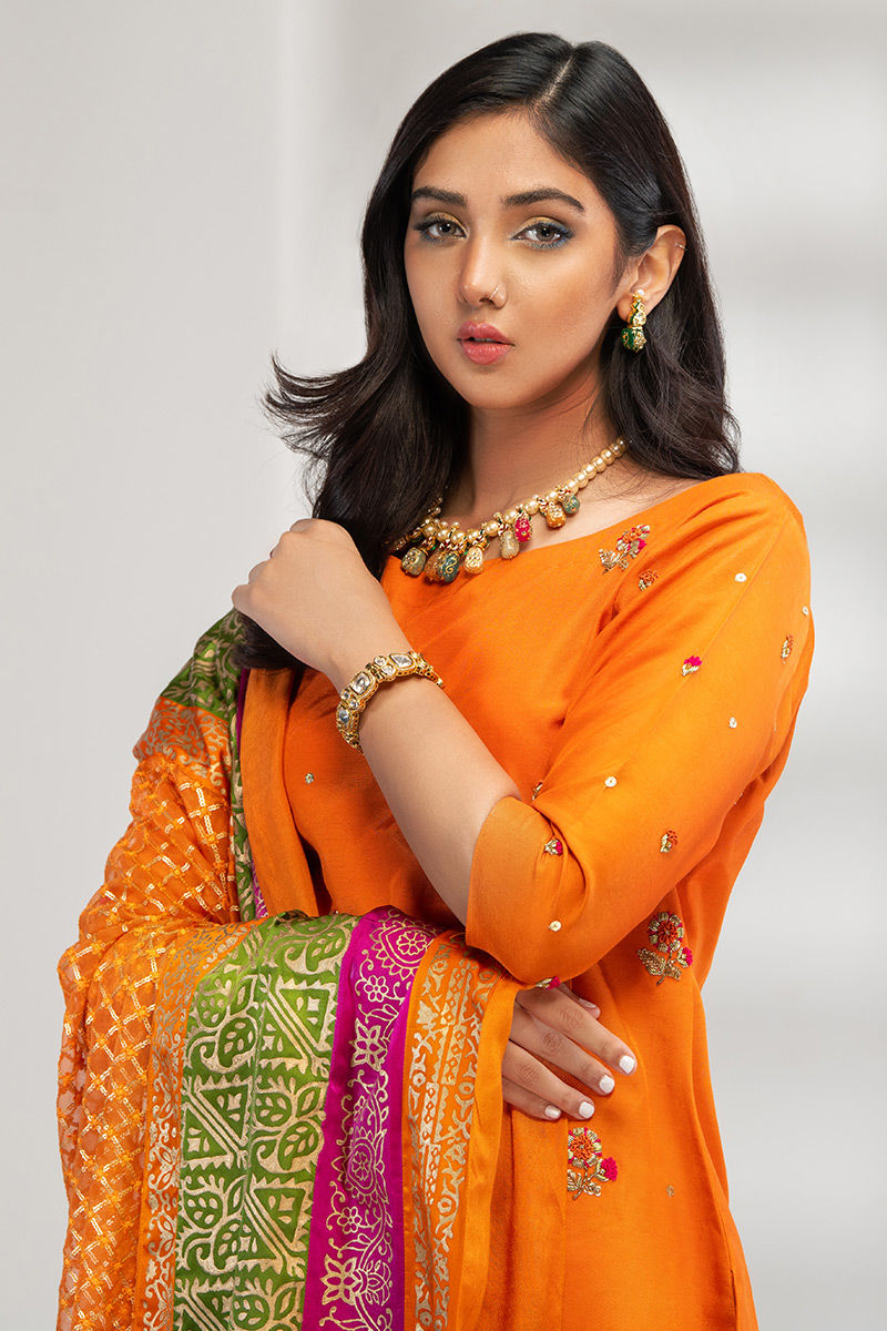 Fatima Khan | Luxury Pret 24 | SAFFRON GOLD - Official Fatima Khan stockist in UK - Sakeena London