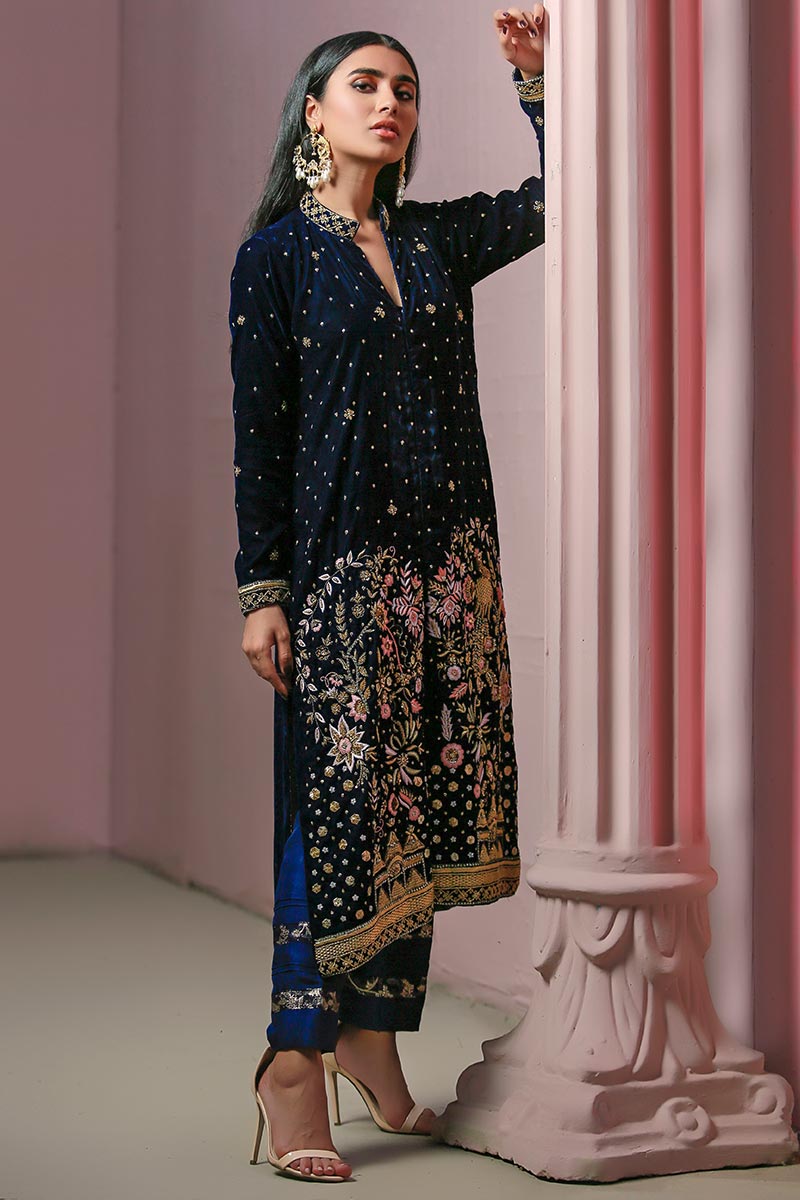 Ansab Jahangir | Bow Velvet Edit | MIDNIGHT ROSE - Official Ansab Jahangir stockist in UK - Sakeena London