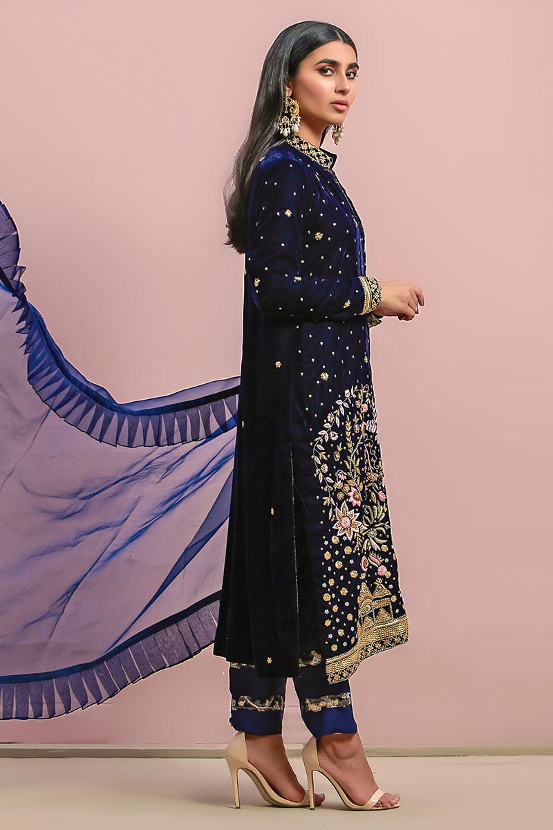 Ansab Jahangir | Bow Velvet Edit | MIDNIGHT ROSE - Official Ansab Jahangir stockist in UK - Sakeena London