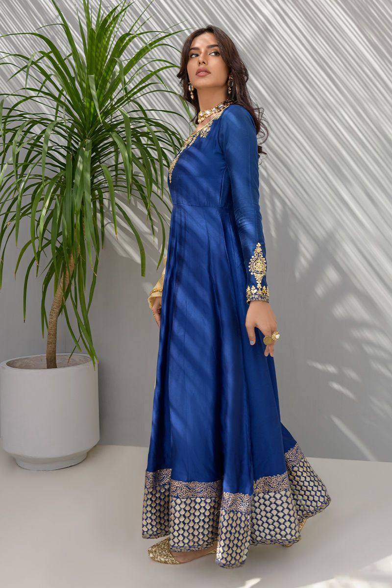 Fatima Khan | Luxury Pret 24 | COBALT BLUE PISHWAS - Official Fatima Khan stockist in UK - Sakeena London