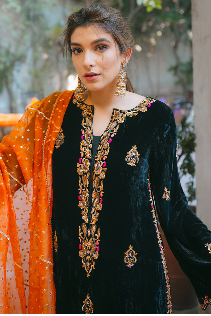 Ansab Jahangir | Bow Velvet Edit | MIDNIGHT FANTASY - Official Ansab Jahangir stockist in UK - Sakeena London