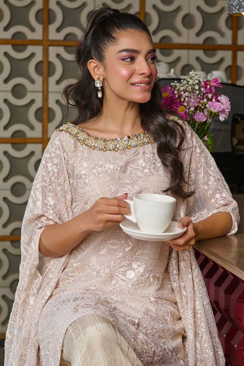 Fatima Khan | Luxury Pret 24 | IVORY GOLD KIMONO - Official Fatima Khan stockist in UK - Sakeena London