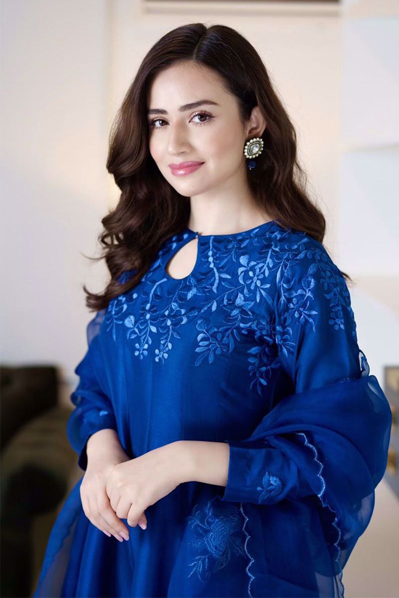 Ansab Jahangir | Luxury Silk Pret | BLUE SHADOW - Official Ansab Jahangir stockist in UK - Sakeena London