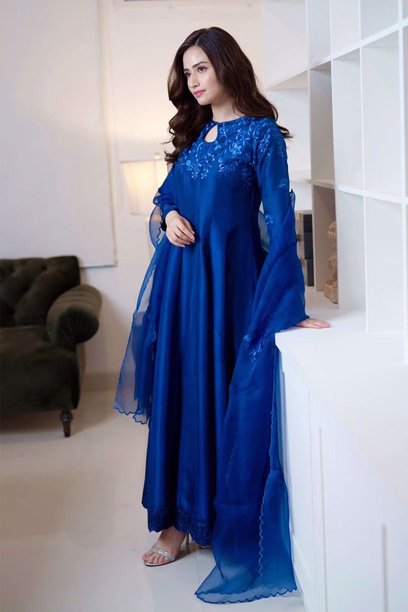 Ansab Jahangir | Luxury Silk Pret | BLUE SHADOW - Official Ansab Jahangir stockist in UK - Sakeena London