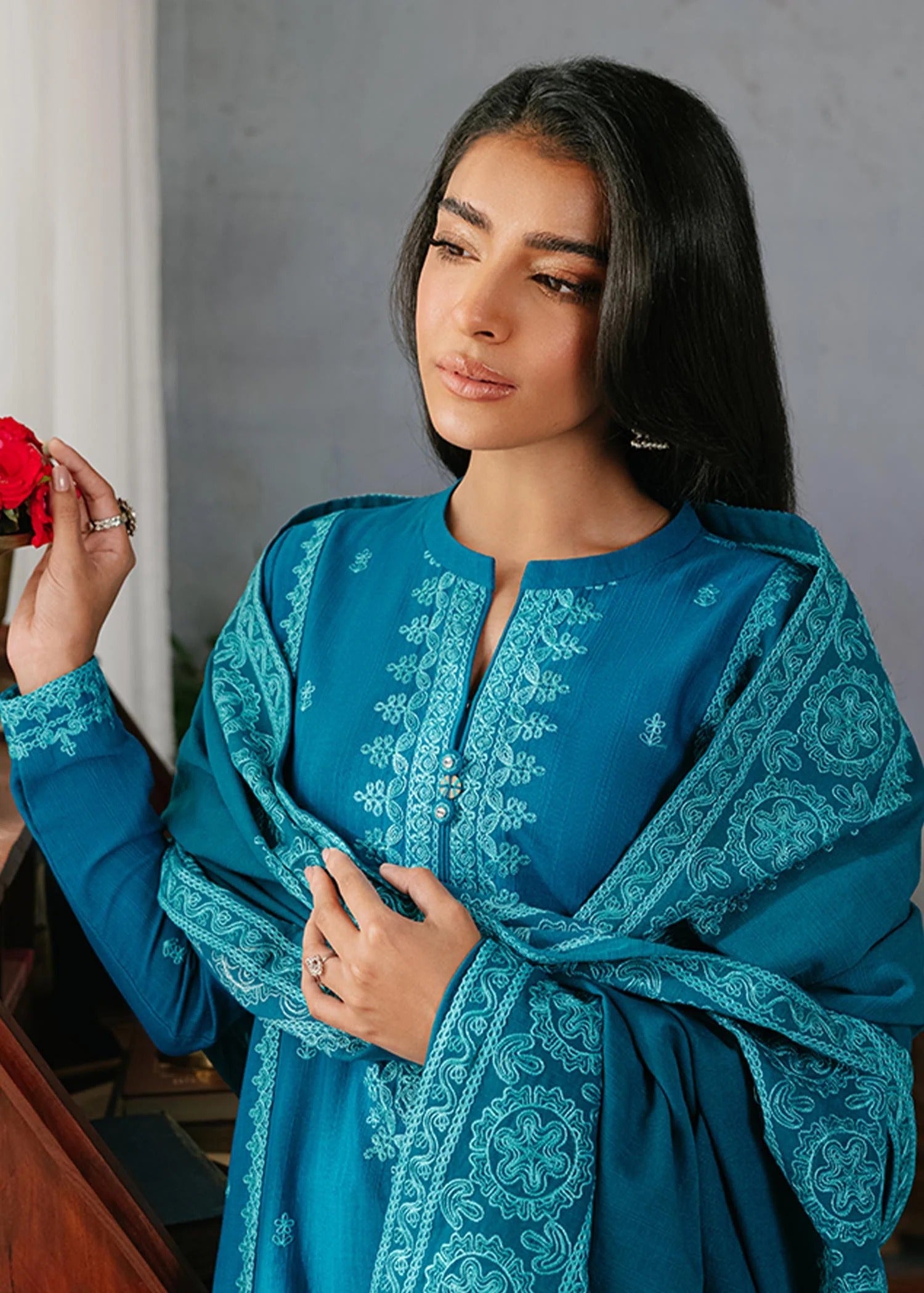 Winter Collection - Cross Stitch - Khaddar/Linen 23 - Ethnic Groove 01