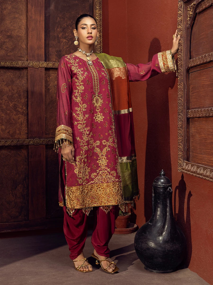 Salitex | Signature Festive Chiffon | SUNW6JI017UT - Official Salitex stockist in UK - Sakeena London