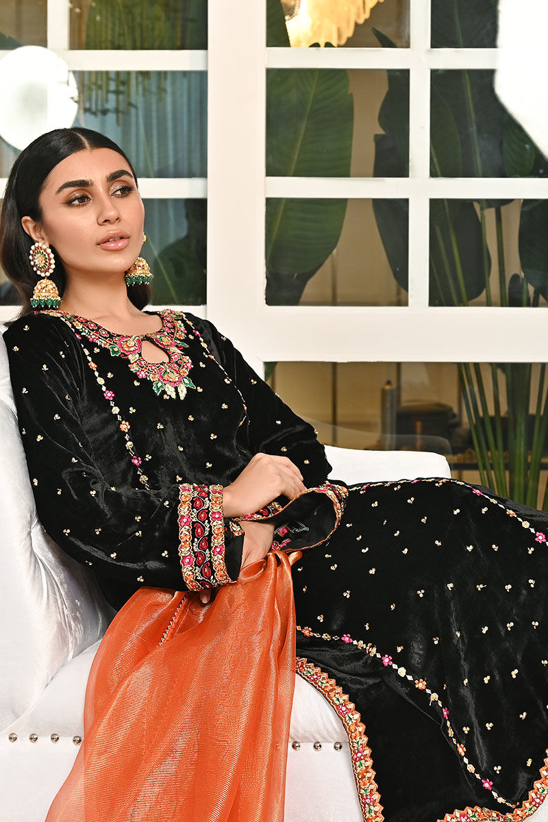 Ansab Jahangir | Bow Velvet Edit | BLACK MIST - Official Ansab Jahangir stockist in UK - Sakeena London