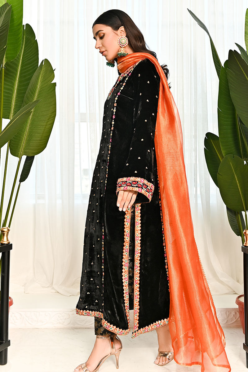 Ansab Jahangir | Bow Velvet Edit | BLACK MIST - Official Ansab Jahangir stockist in UK - Sakeena London