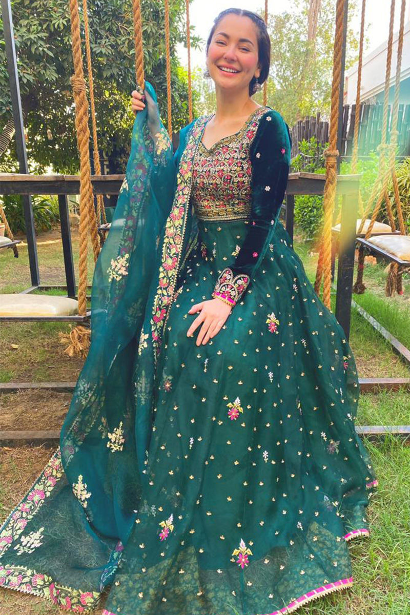 Ansab Jahangir | Bow Velvet Edit | FOREST - HANIA - Official Ansab Jahangir stockist in UK - Sakeena London