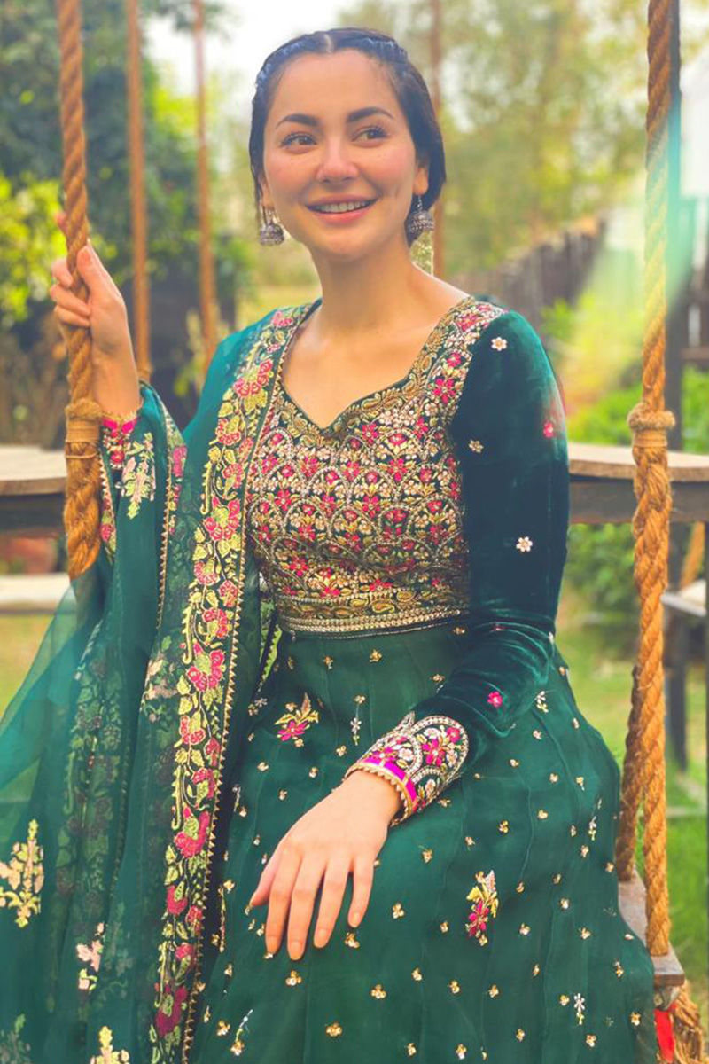 Ansab Jahangir | Bow Velvet Edit | FOREST - HANIA - Official Ansab Jahangir stockist in UK - Sakeena London