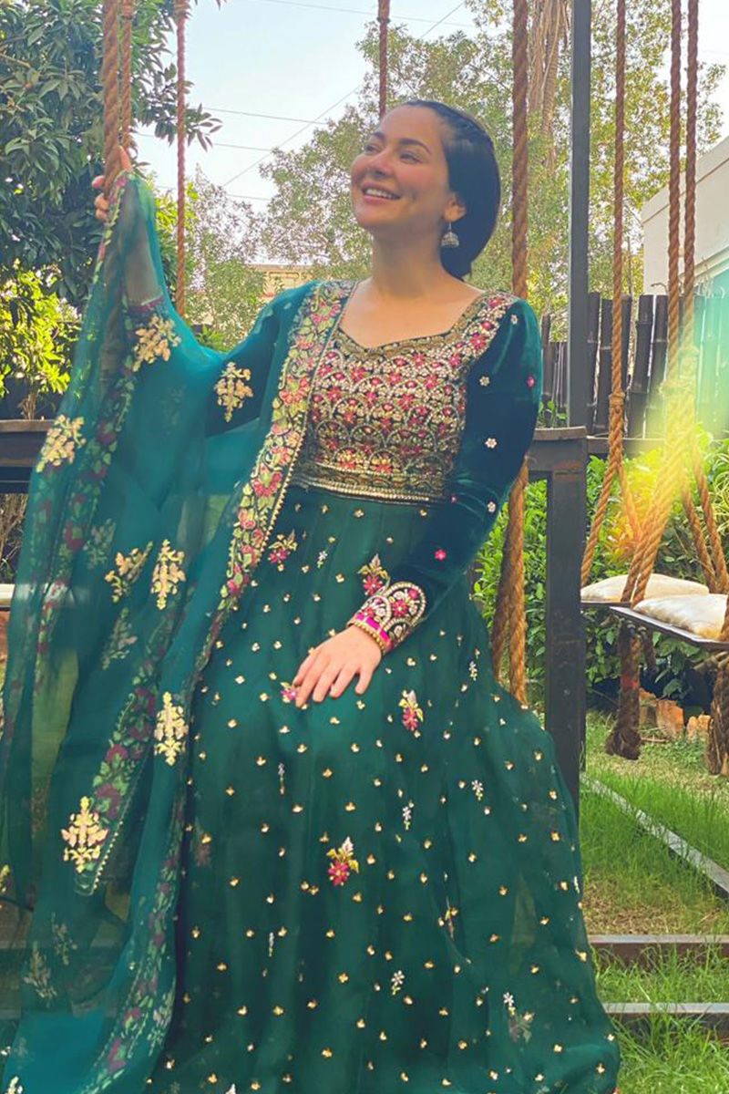 Ansab Jahangir | Bow Velvet Edit | FOREST - HANIA - Official Ansab Jahangir stockist in UK - Sakeena London