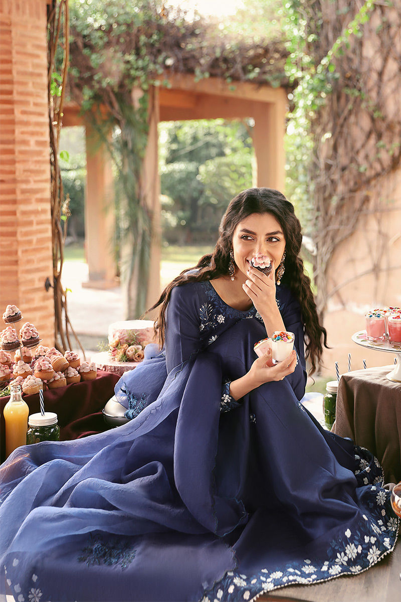 Ansab Jahangir | Luxury Silk Pret | MIDNIGHT - Official Ansab Jahangir stockist in UK - Sakeena London