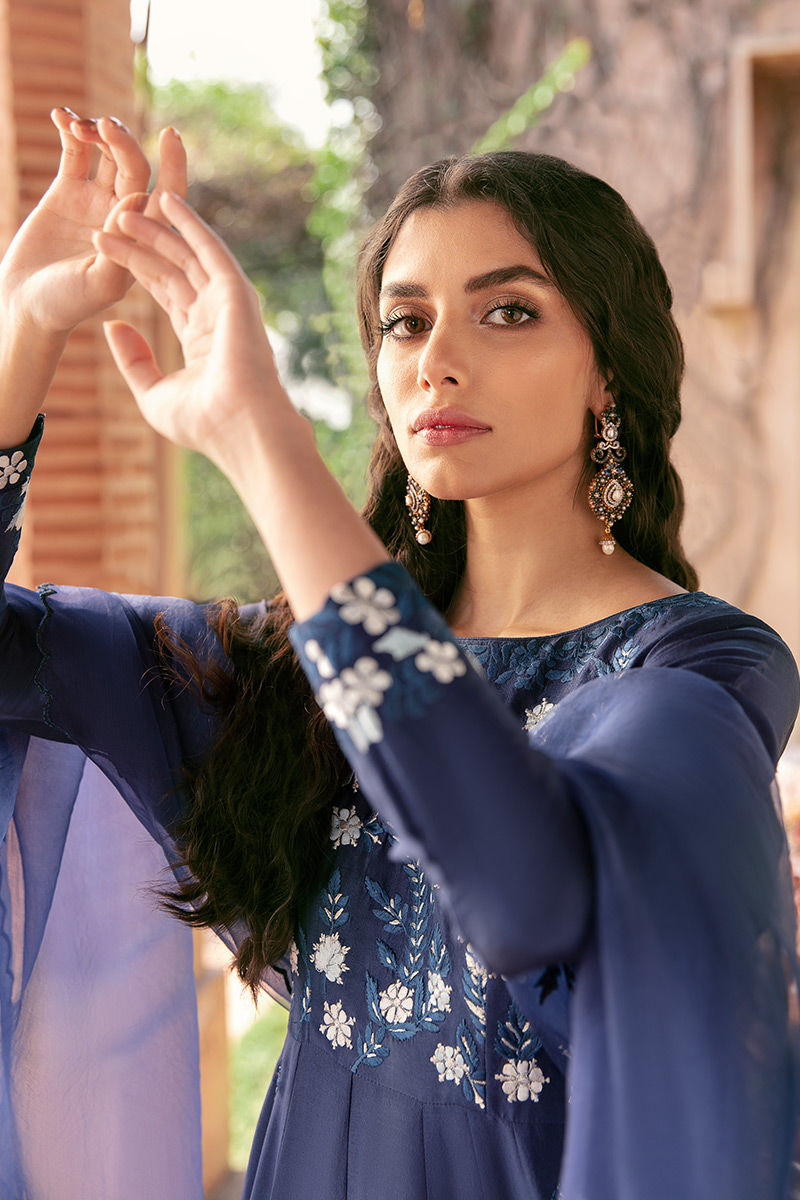 Ansab Jahangir | Luxury Silk Pret | MIDNIGHT - Official Ansab Jahangir stockist in UK - Sakeena London