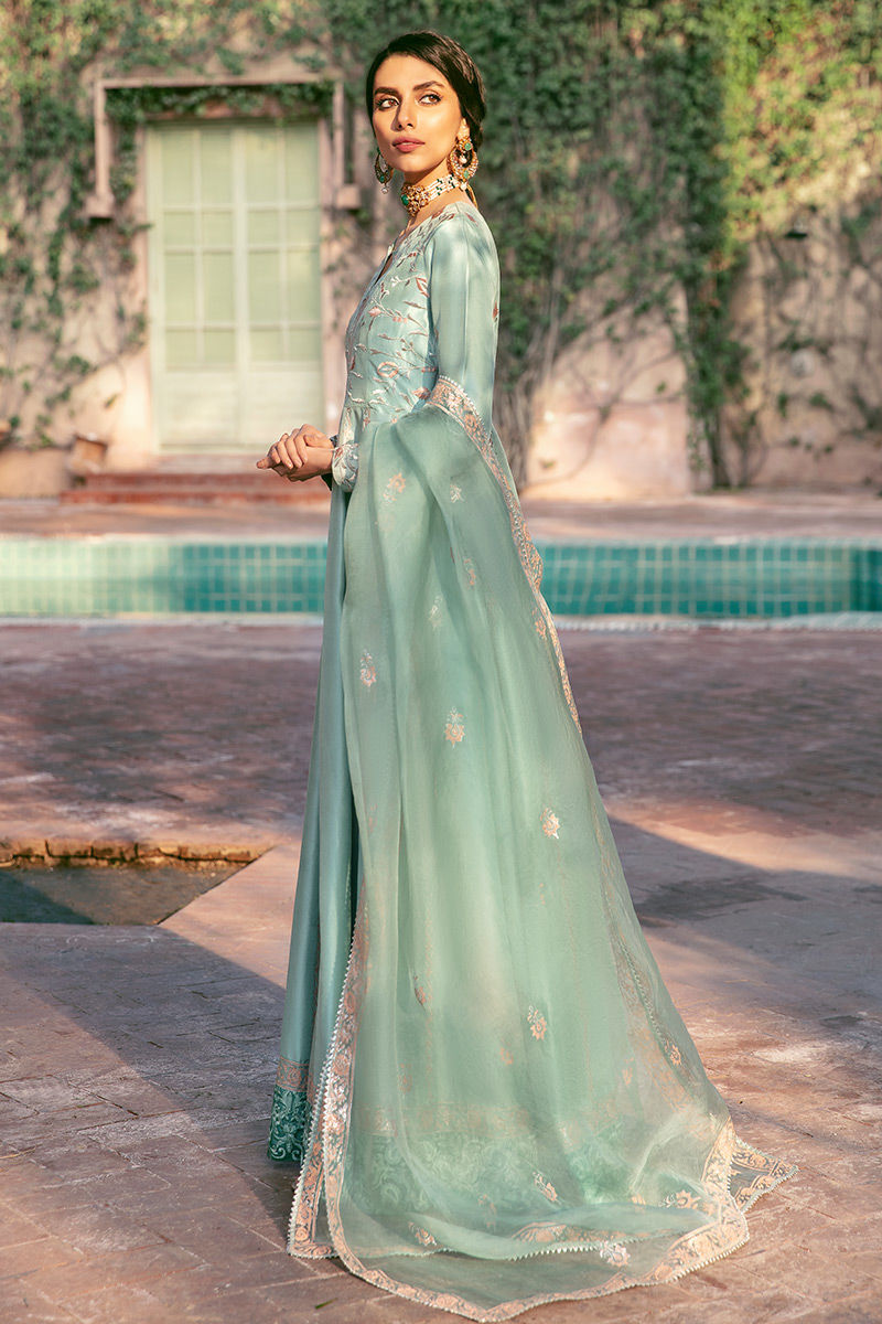 Ansab Jahangir | Luxury Silk Pret | SEAFOAM - Official Ansab Jahangir stockist in UK - Sakeena London