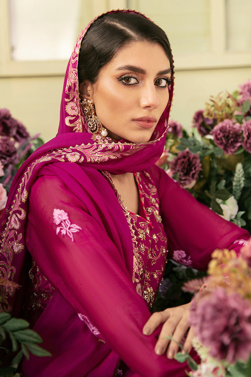 Ansab Jahangir | Luxury Silk Pret | FRENCH ROSE - Official Ansab Jahangir stockist in UK - Sakeena London