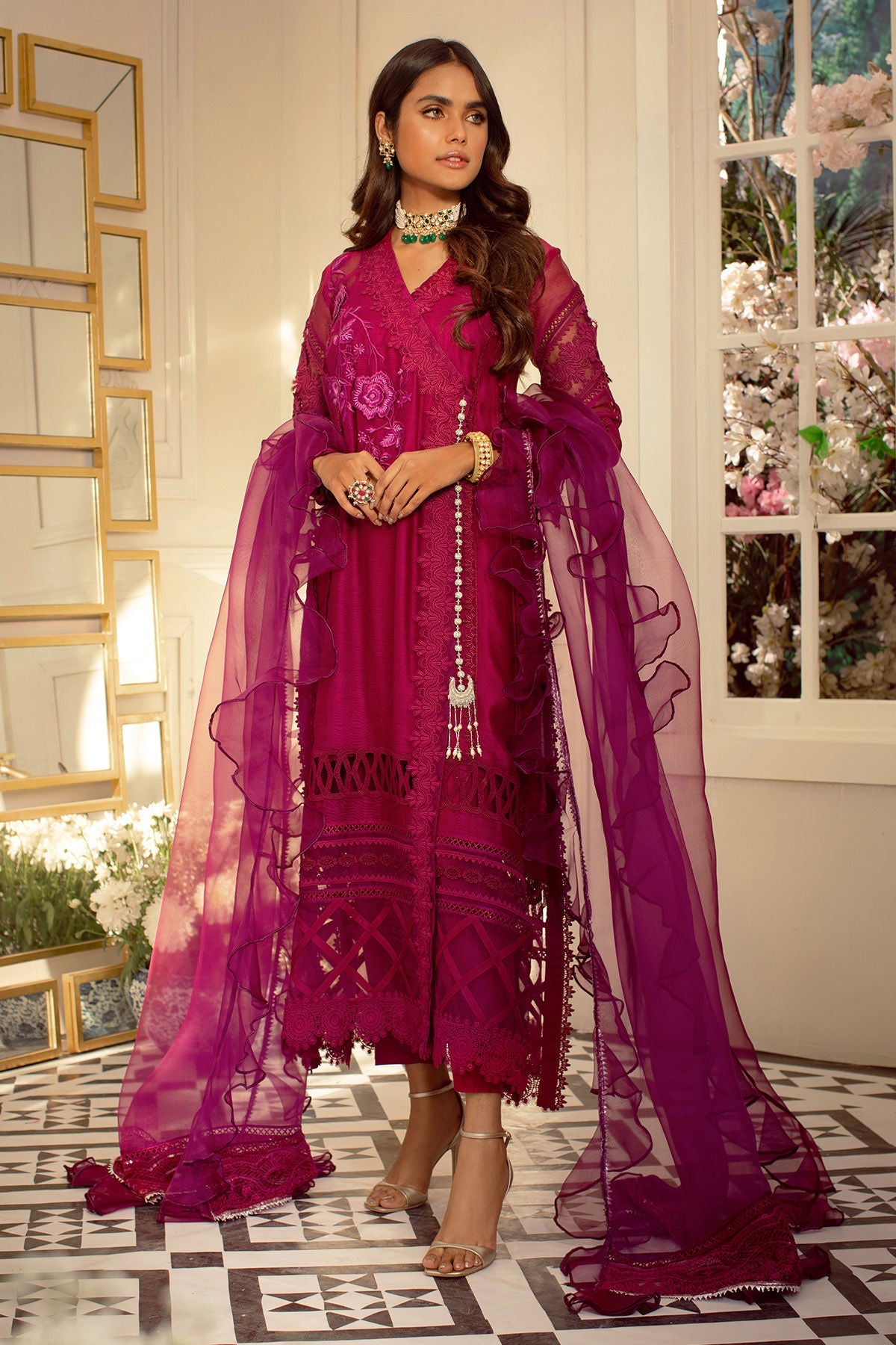 Annus Abrar | Designer Picks 24 | CALLA-CRANBERRY - Official Annus Abrar stockist in UK - Sakeena London