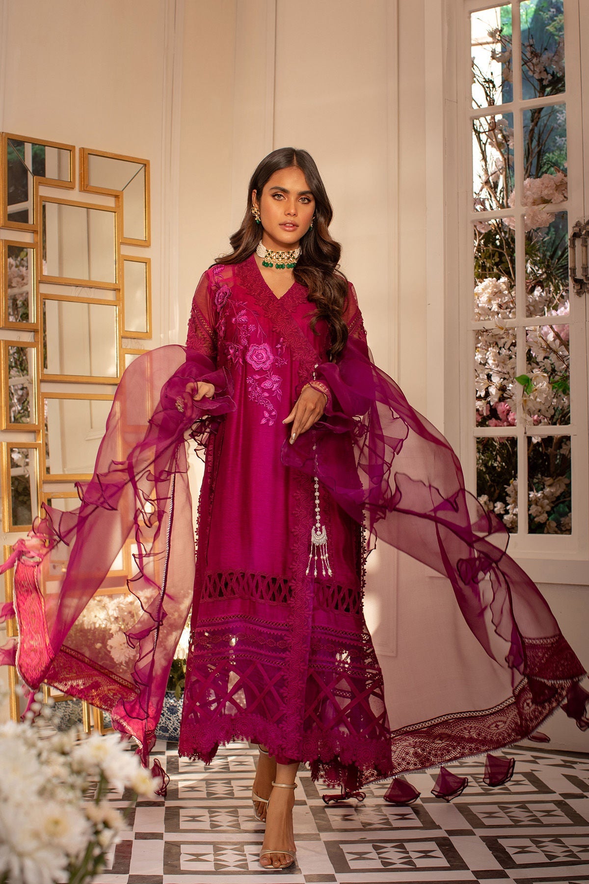 Annus Abrar | Designer Picks 24 | CALLA-CRANBERRY - Official Annus Abrar stockist in UK - Sakeena London