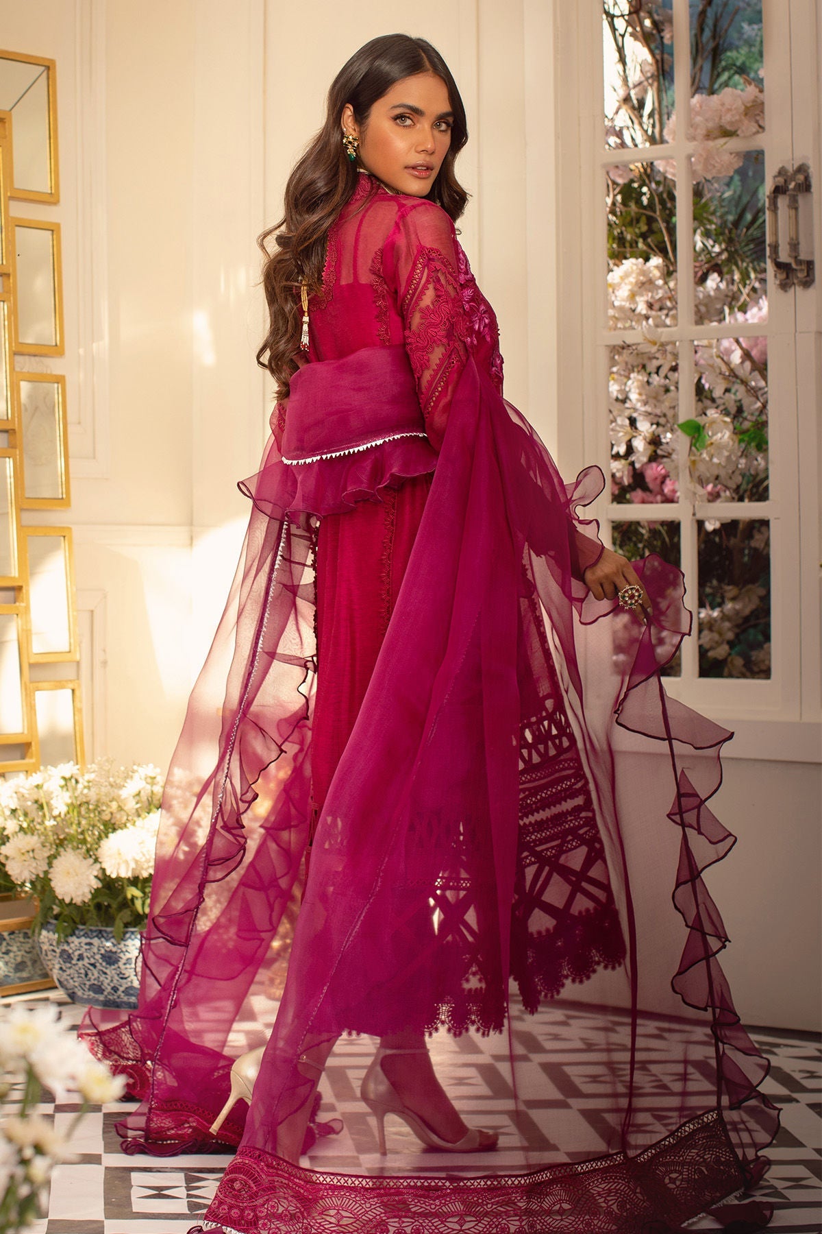 Annus Abrar | Designer Picks 24 | CALLA-CRANBERRY - Official Annus Abrar stockist in UK - Sakeena London