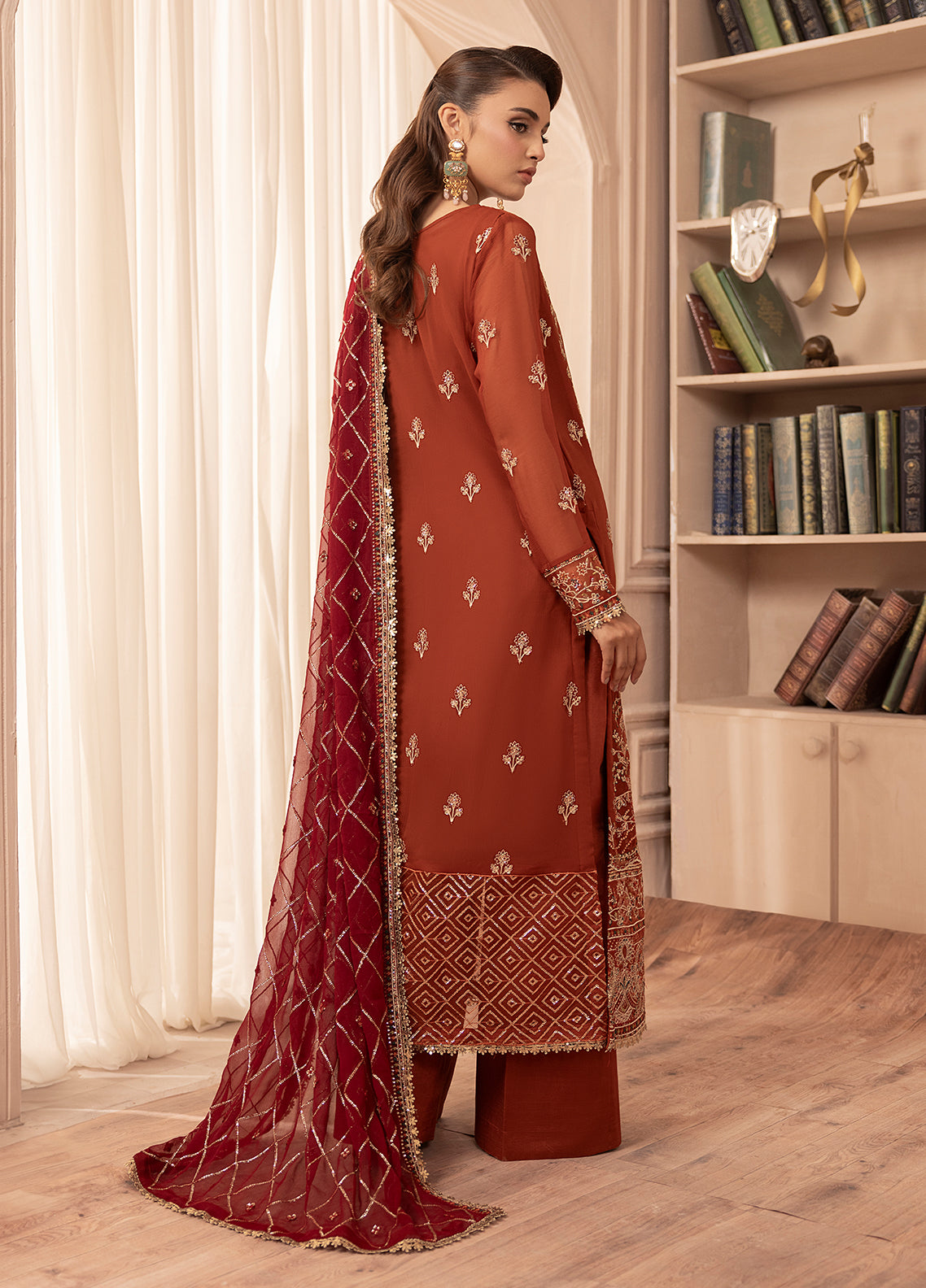 Sahane | Elyssa Festive Chiffon | CT-19007 Dune - ELYSSA - Official Sahane stockist in UK - Sakeena London