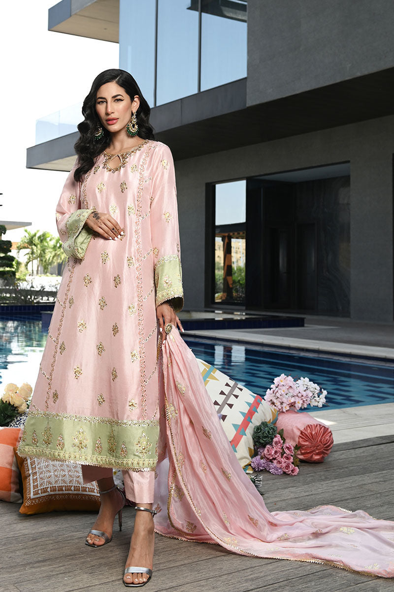 Ansab Jahangir | Luxury Silk Pret | CRYSTAL ROSE - Official Ansab Jahangir stockist in UK - Sakeena London
