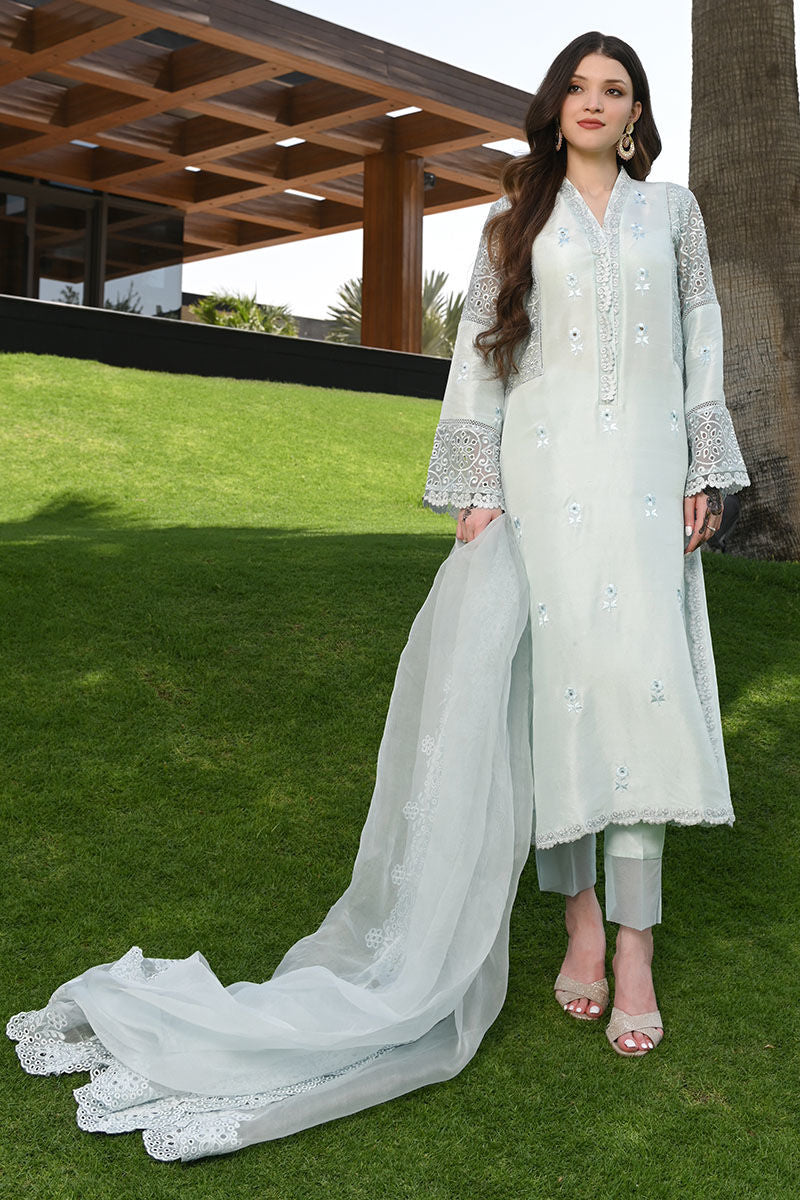 Ansab Jahangir | Luxury Silk Pret | BLUE FOG - Official Ansab Jahangir stockist in UK - Sakeena London