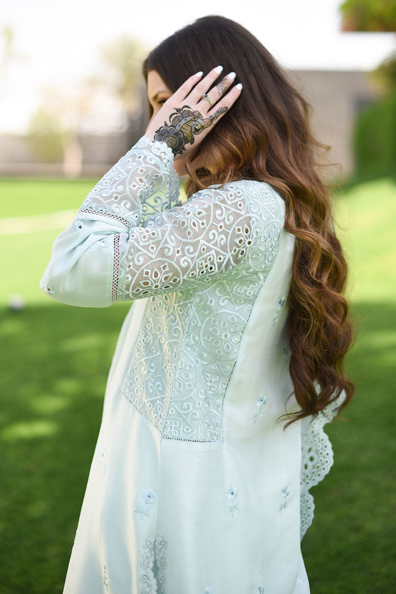 Ansab Jahangir | Luxury Silk Pret | BLUE FOG - Official Ansab Jahangir stockist in UK - Sakeena London