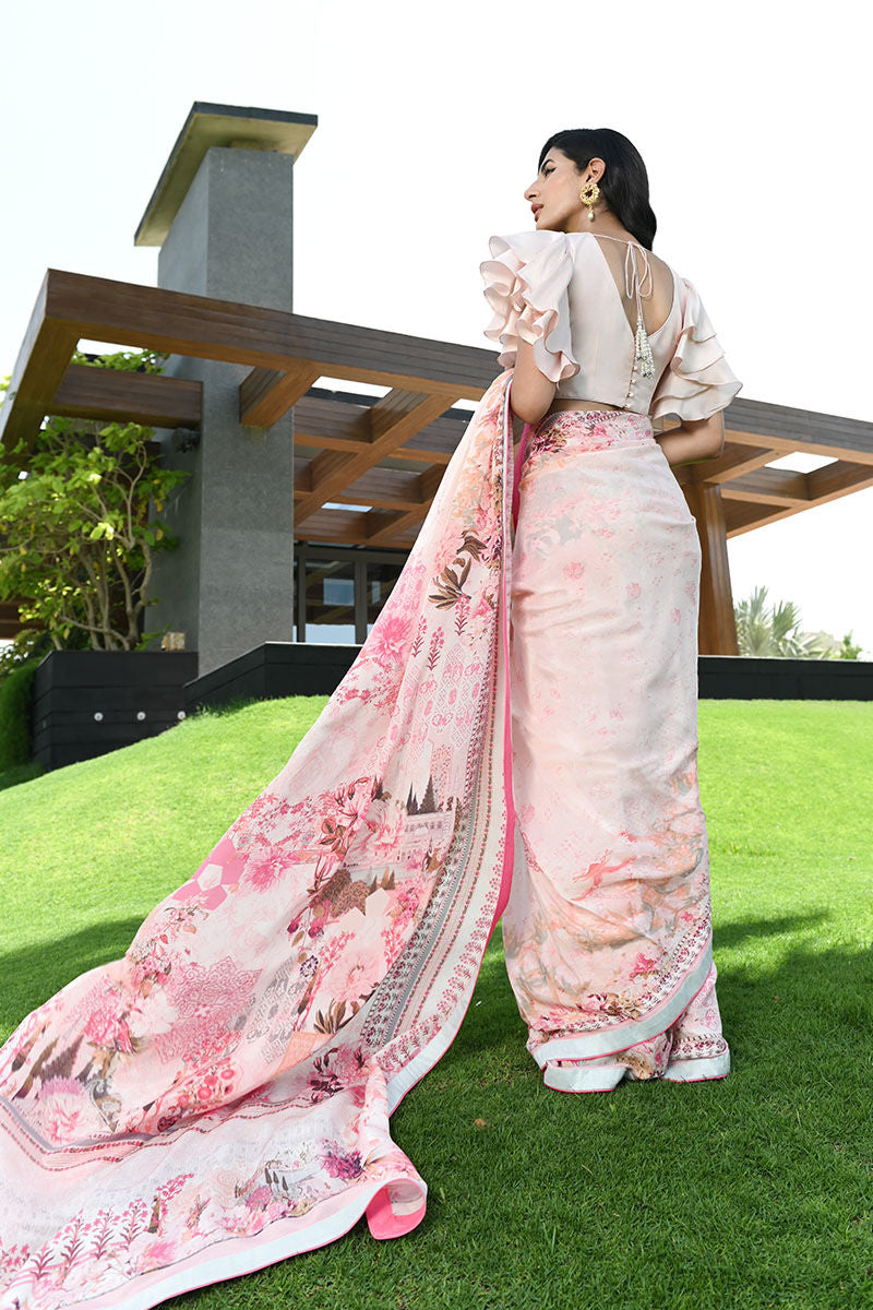 Ansab Jahangir | Luxury Silk Pret | CHALK PINK - Official Ansab Jahangir stockist in UK - Sakeena London