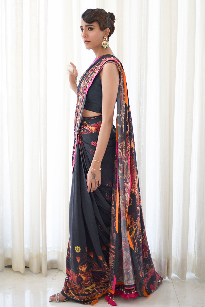 Ansab Jahangir | Luxury Silk Pret | BLACK INK - Official Ansab Jahangir stockist in UK - Sakeena London