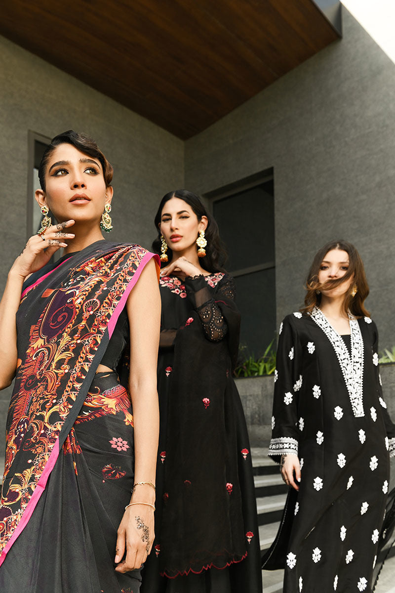 Ansab Jahangir | Luxury Silk Pret | BLACK INK - Official Ansab Jahangir stockist in UK - Sakeena London